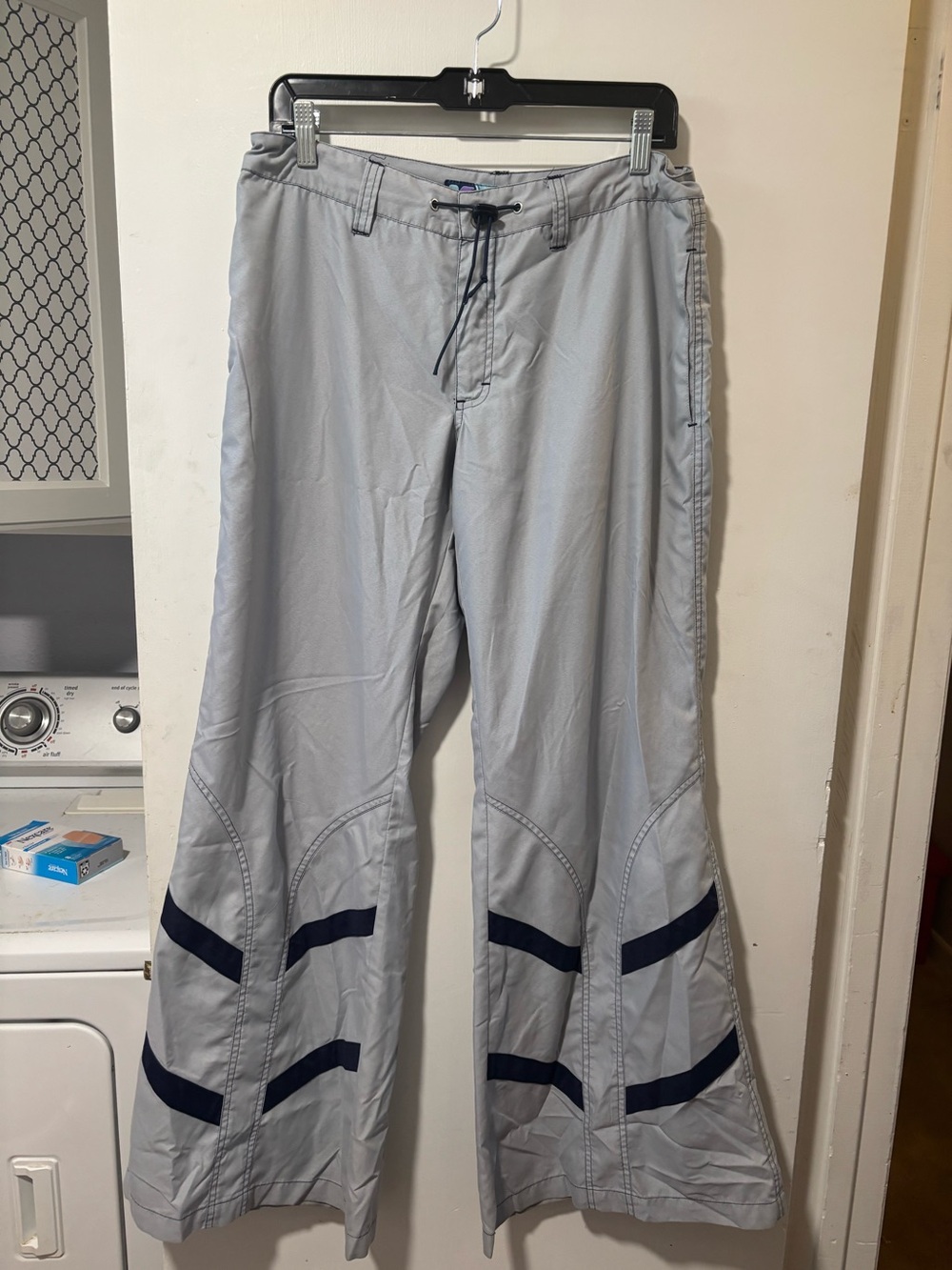 Kik Girl Rave Pants Womens Wide Leg Drawstring Waist Bell Bottom Flare Leg Y2k 9